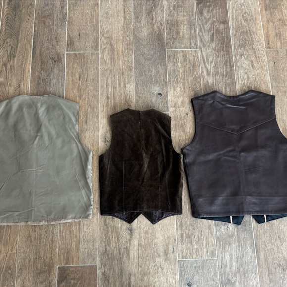 Vintage Western Vest Bundle – Suede, Leather,Corduroy (Lot of 3) Halloween - Picture 8 of 11